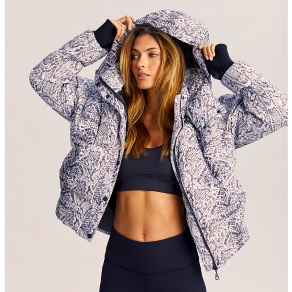 Varley Highland Puff Jacket Contrast Snake
